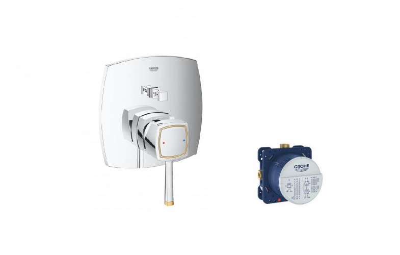 Mặt nạ điều khiển vòi sen âm + bộ âm ổn nhiệt Grohe 24068IG0+35600000