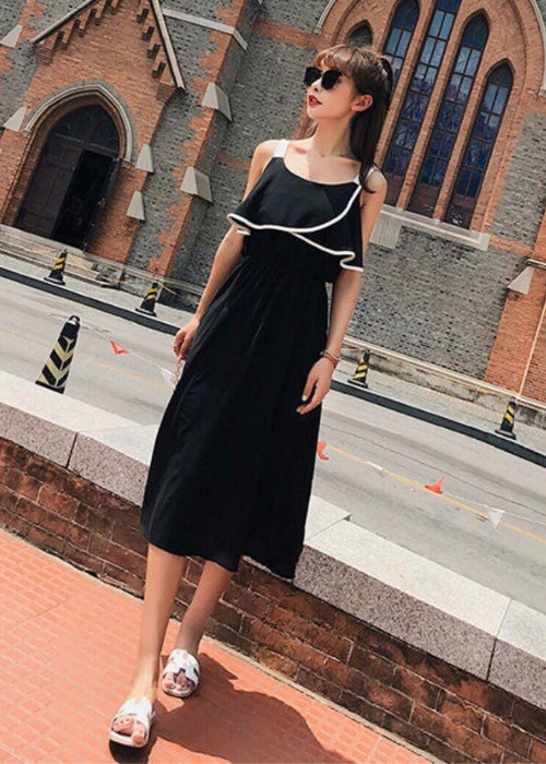 ĐẦM SUÔNG ĐEN 2 DÂY  damsuong160