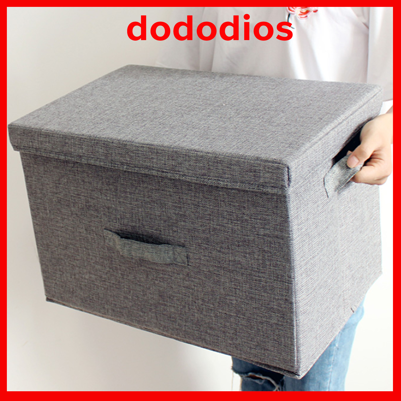 Hộp vải đựng đồ BA03 đa năng, thùng đựng quần áo có nắp rời đậy chắc chắn an toàn dododios