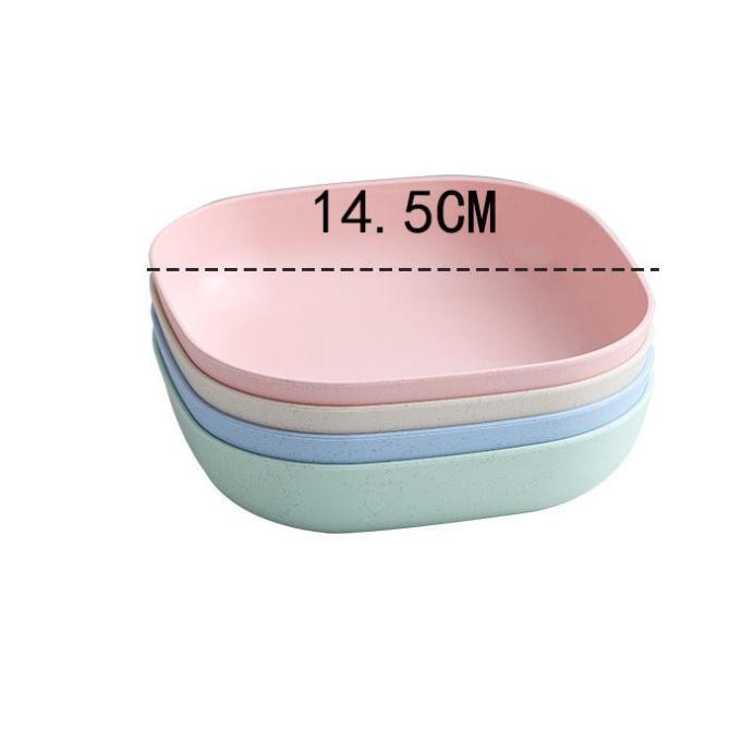 Bộ 4 Khay Đĩa Màu Pastel Làm Từ Lúa Mạch An Toàn Cho Sức Khỏe