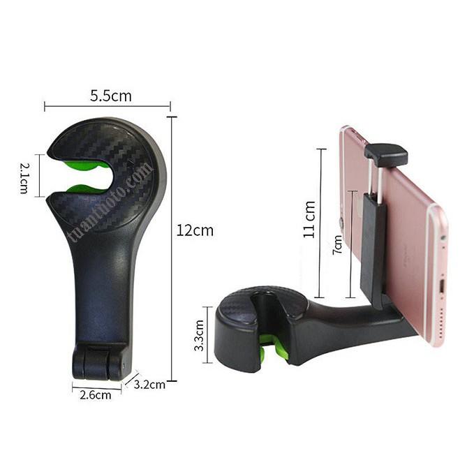 Móc treo đồ sau ghế ô tô kiêm giá đỡ điện thoại