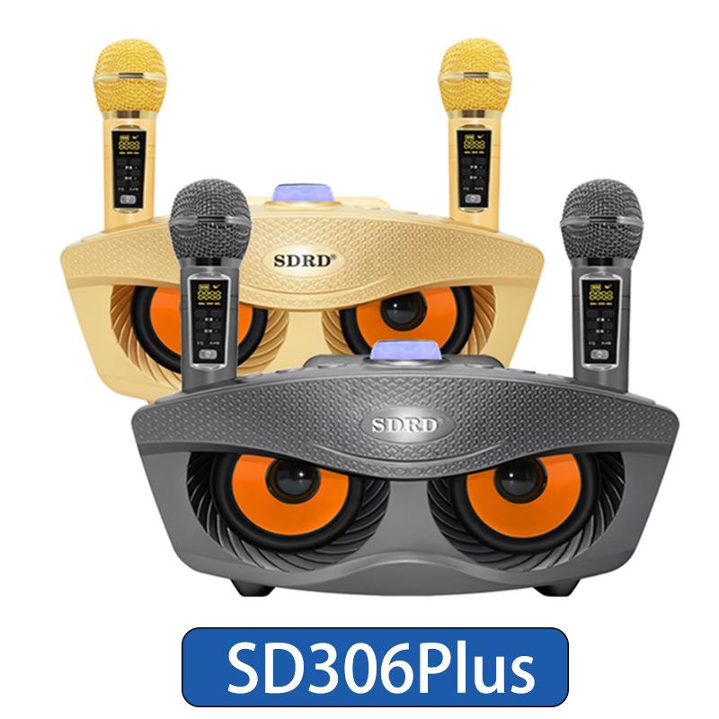 30W Cú Card Âm Thanh Boombox Có Micro Không Dây Ngoài Trời Loa Bluetooth Di Động Tất Cả Trong Một Kép Karaoke KTV Nhà Color: SD306plus Gold