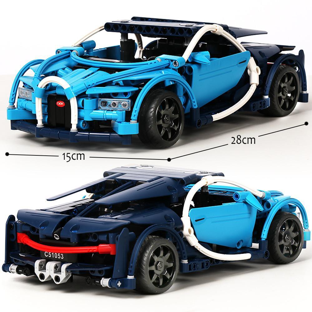 Đồ Chơi Lắp Ráp Kiểu LEGO CaDA C51053 Điều Khiển Từ Xa Mô Hình Siêu Xe Bugatti Blue Phantom Car Với 419 Chi Tiết