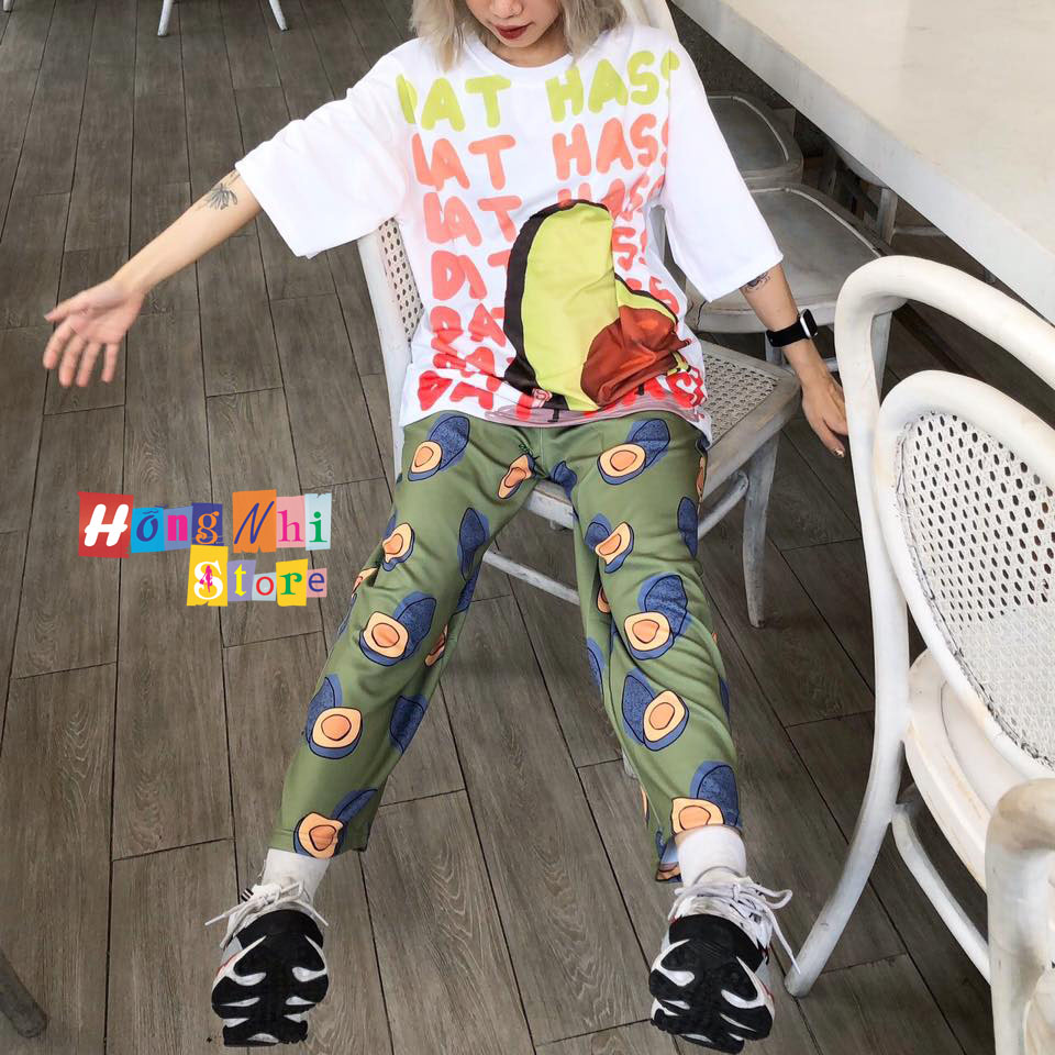 Quần Hoạt Hình Dài Ống Rộng Trái Bơ Cartoon Pant Oversize Ulzzang Unisex - MM