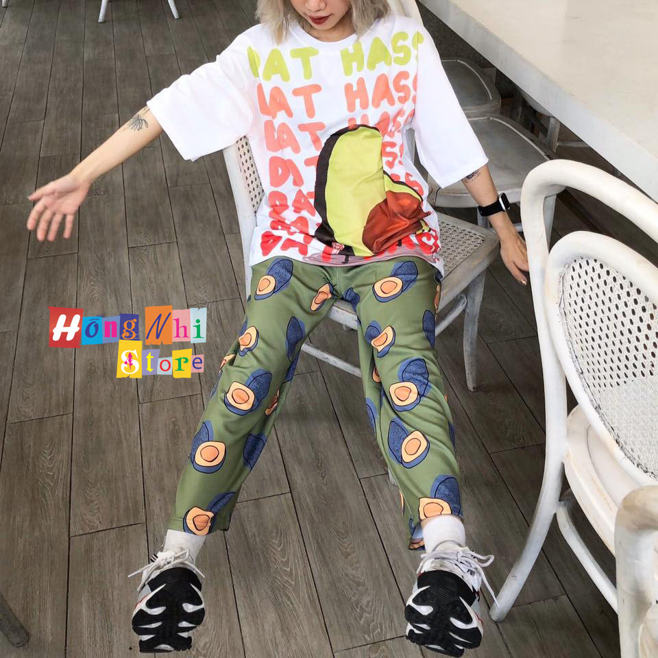 Quần Cartoon Pant Unisex Quần Hoạt Hình Lửng Ống Rộng Lưng Thun - MM