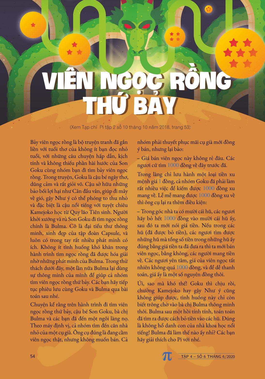Tạp chí Pi- Hội Toán học Việt Nam số 6/ tháng 6 năm 2020