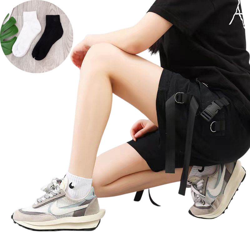 Tất Vớ Trắng Đen Thể Thao Cổ Ngắn, Cổ Trung, Cổ Cao Nam Nữ Vải Dệt Kim HBH
