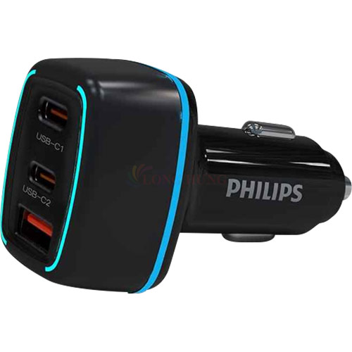 Cốc sạc xe hơi Philips 1USB 2Type-C 45W PD/QC3.0 DLP2557/97 - Hàng chính hãng