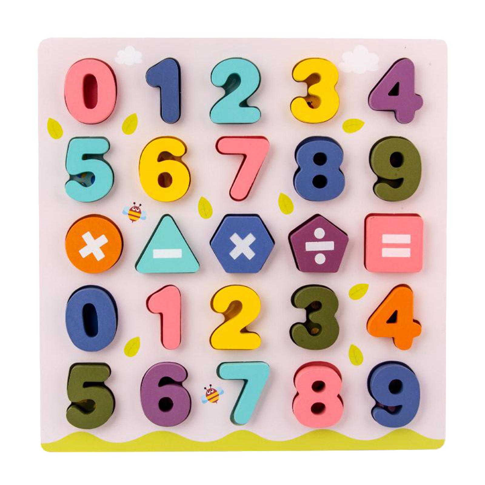 Toddler Jigsaw Kids Puzzle Letters Numbers Wooden Learning Toys