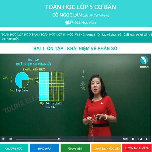 Khóa học TOÁN HỌC LỚP 5 NÂNG CAO cô Ngọc Lan - 09 tháng