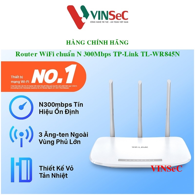 Hình ảnh Bộ phát Wifi TP-LINK TL-WR845N 300 Mbps, 3 ăng ten rời - Hàng Chính Hãng