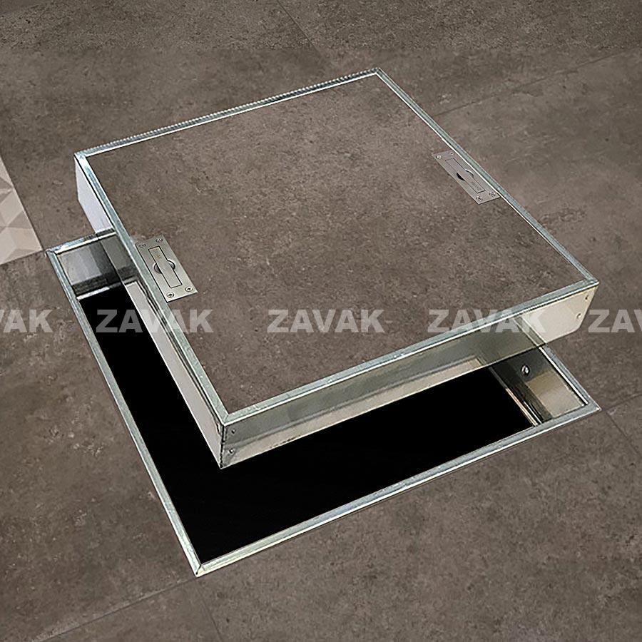 Nắp bể nước ngầm Zavak MHI-60 dùng trong nhà, KT60x60cm, lát gạch dày 2cm, chịu tải xe máy, inox 304