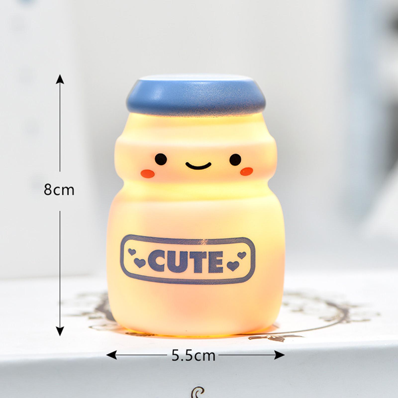 LED Yakult Bottle Night Light Button Battery for Children Girl Gifts Bedroom