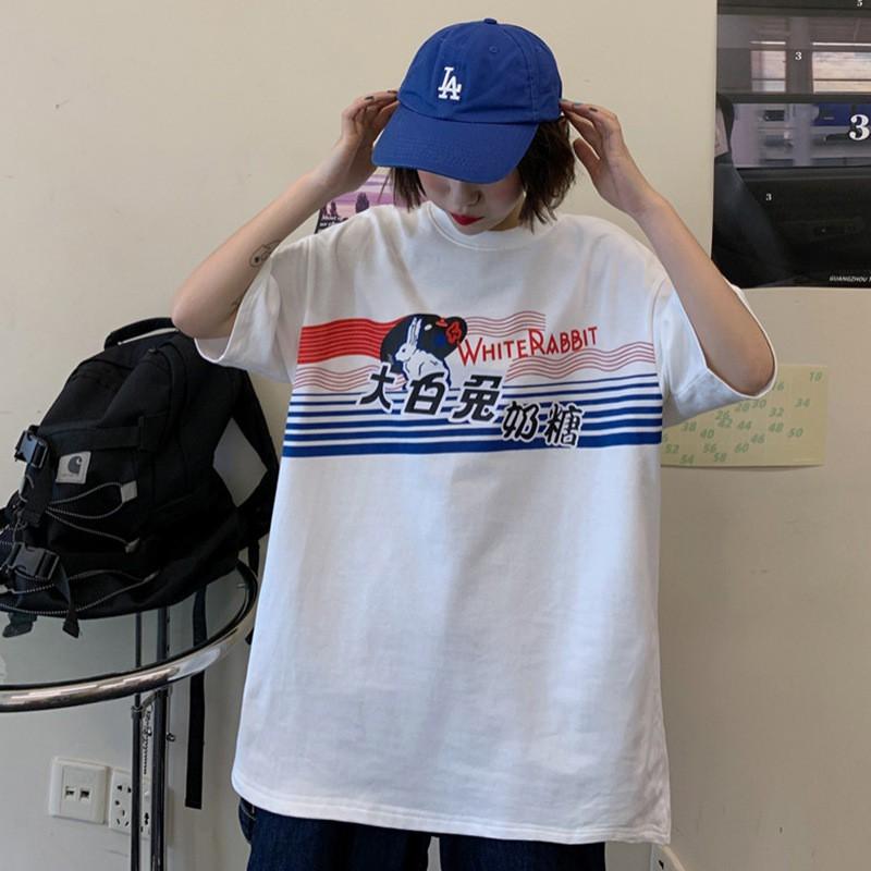 Loose Cartoon Printed Short-sleeved T-shirt