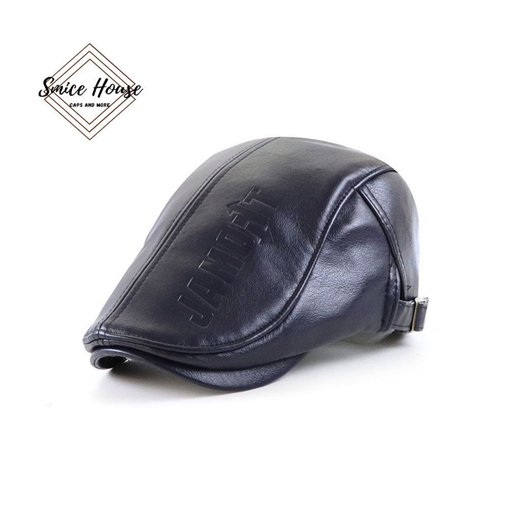 Nón beret da Jamont nam cao cấp logo dập nổi - mũ nồi nam cao tuổi thu đông cho ông và bố hàng nhập khẩu- Smice House