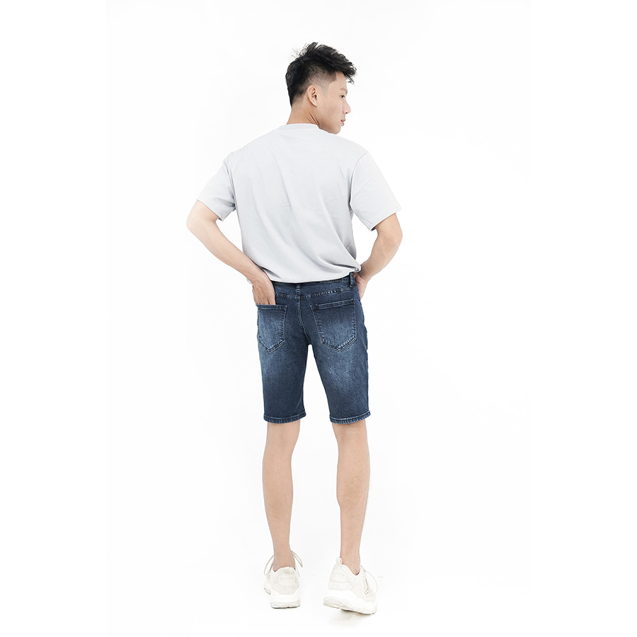 Quần Short Jeans Nam Rách Cao Cấp HUNTER X-RAYS Form Slimfit Thun Màu Xanh S62