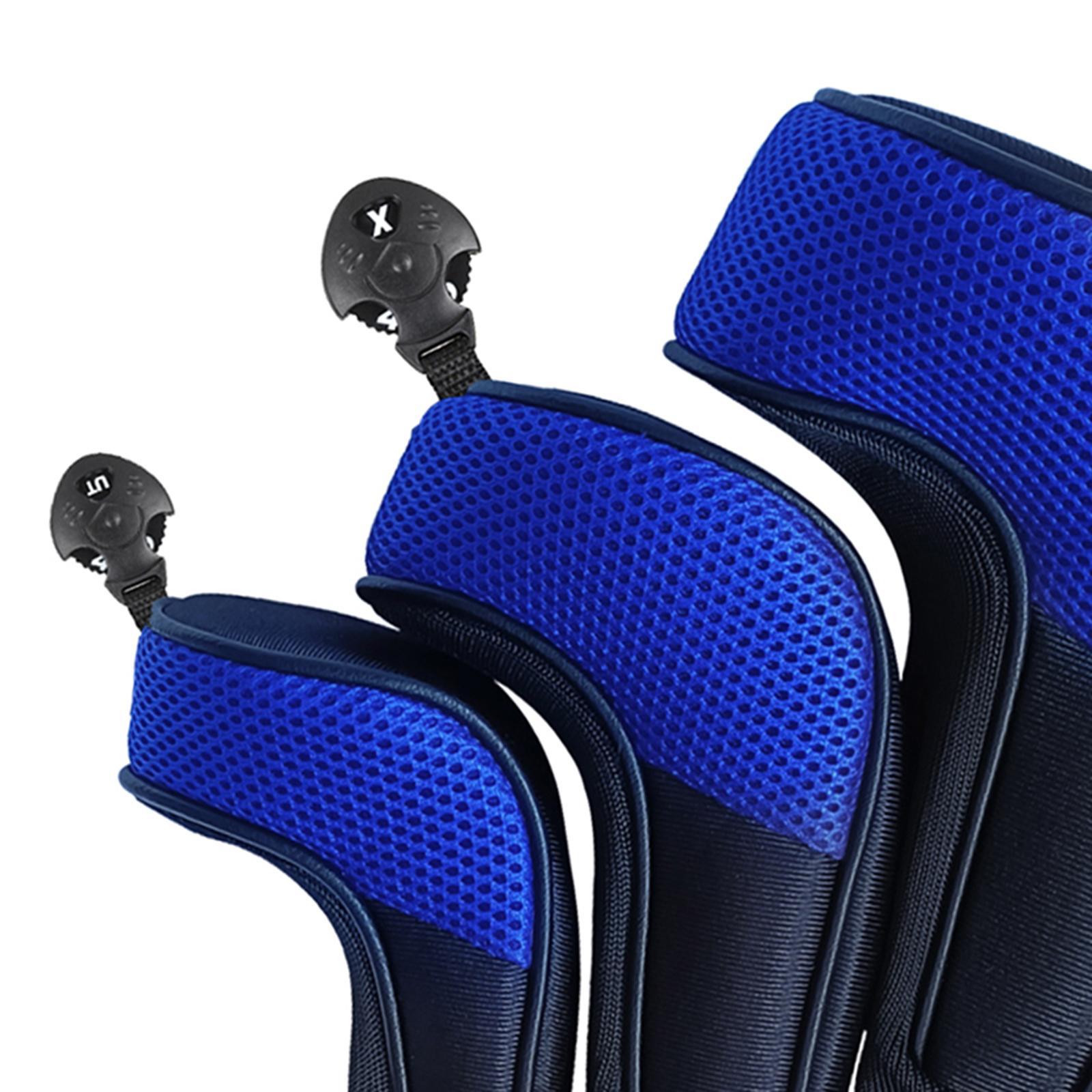 3Pcs Golf Cover Driver Covers Club Headcover Guard Protector Blue