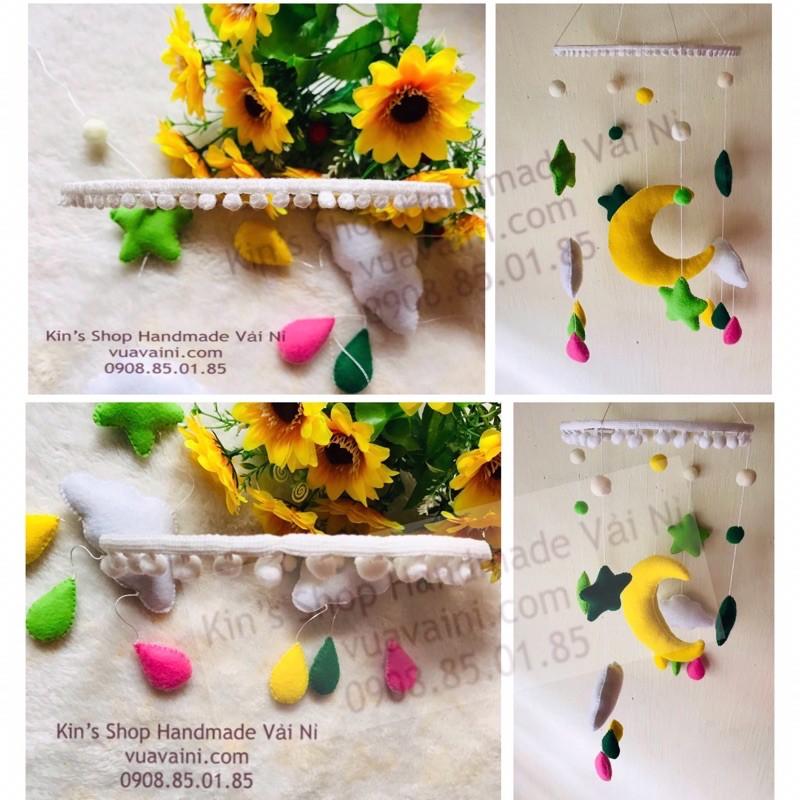 Vòng tròn treo nôi phối ren và pompom xinh xắn dùng làm treo nôi cho bé, kích thích thị giác, trang trí phòng xinh xắn