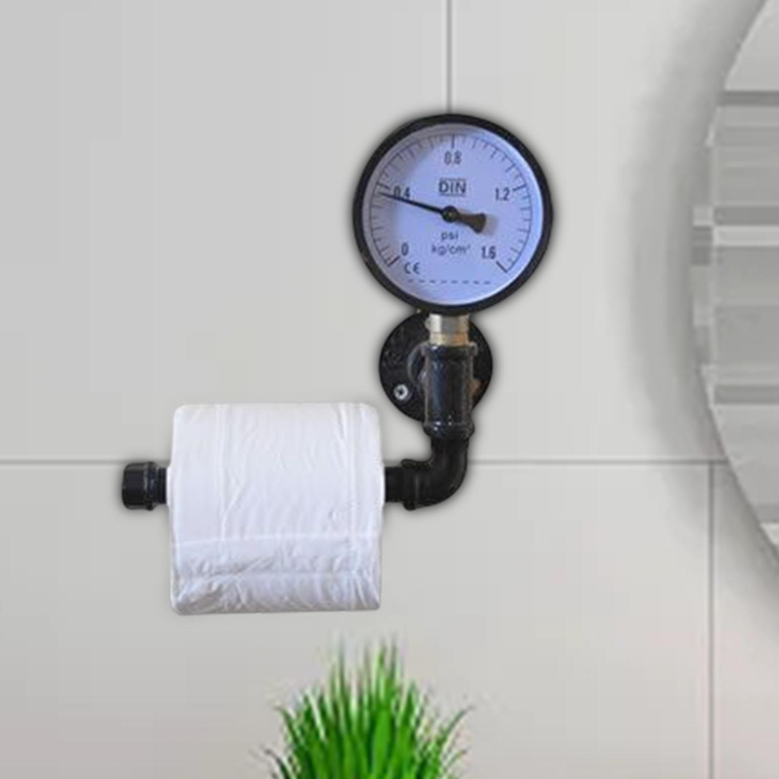 Toilet Paper Roll Holder Mounted Shelf Industrial for Bedroom Washroom