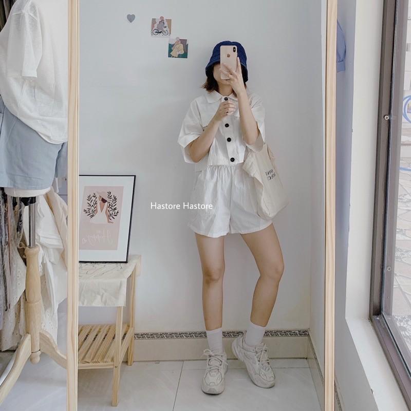 Set croptop khoác thô kèm short 3 màu