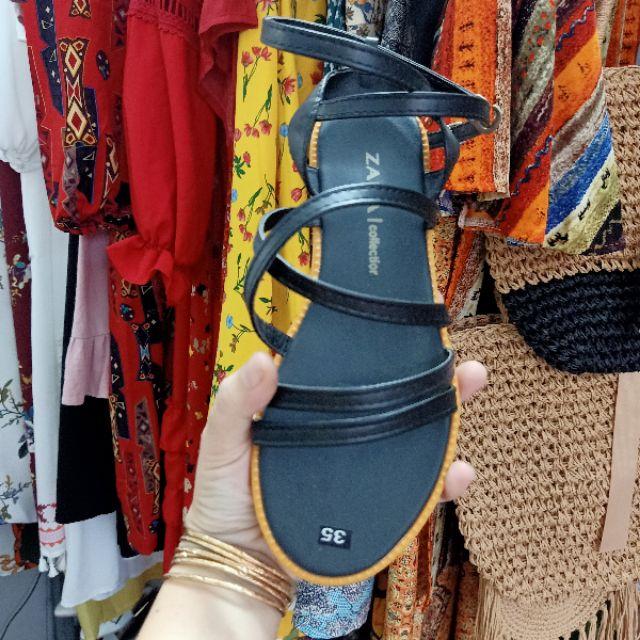 Dép sandal nữ nhiều dây quai gài đi biển vintage