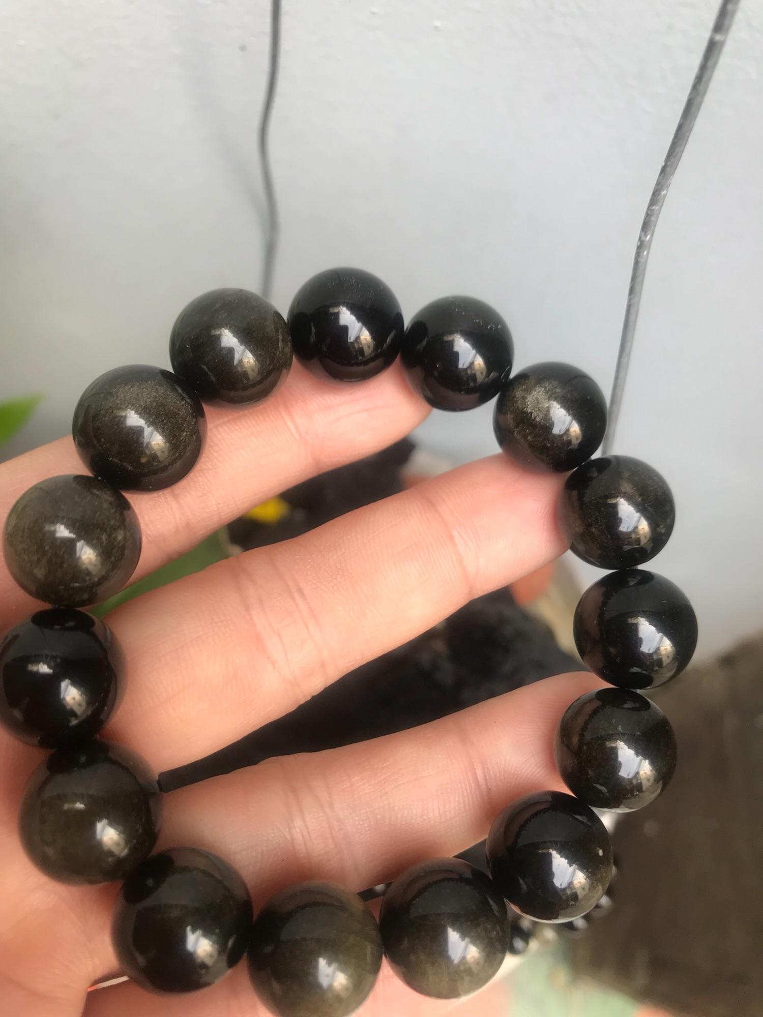 VÒNG ĐÁ MẮT MÈO OBSIDEN 14LY NAM THUỶ THUỶ ĐÁ TỰ NHIÊN