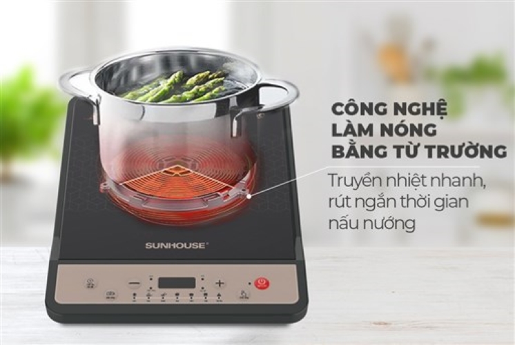 Bếp từ đơn cơ SUNHOUSE SHD6160 - Hàng chính hãng kèm nồi lẩu