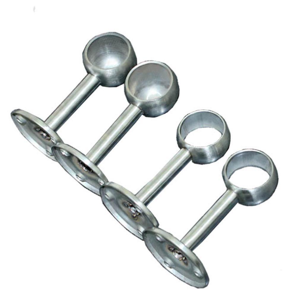 2pcs Stainless Steel Wardrobe Pipe Lever Rod Bracket Flange