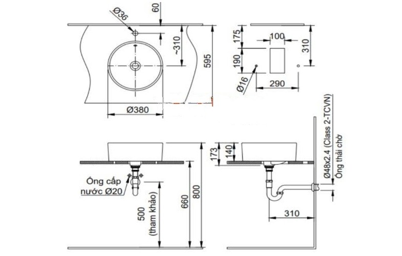 Chậu Rửa Lavabo Inax L-295V Đặt Bàn Tròn