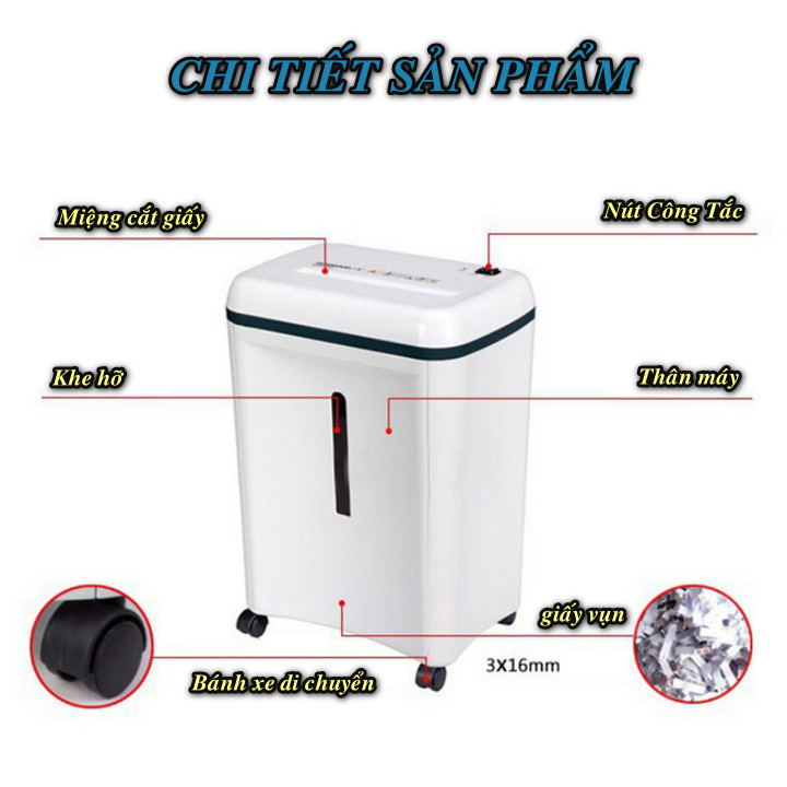 Máy hủy giấy Paper Shedder SD9280 có bánh xe di chuyển - Home and Garden