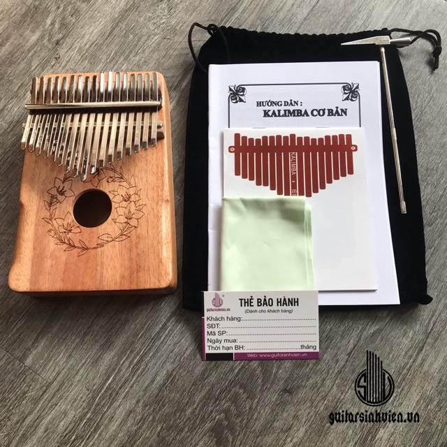 đàn kalimba 17 phím mẫu có vát cao cấp - âm vang to khắc nốt sẵn