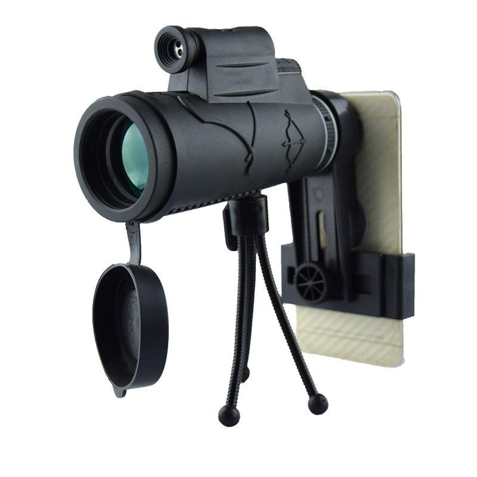 12X50 Monocular Telescope+Tripod+Clip Flashlight Infrared for Phone