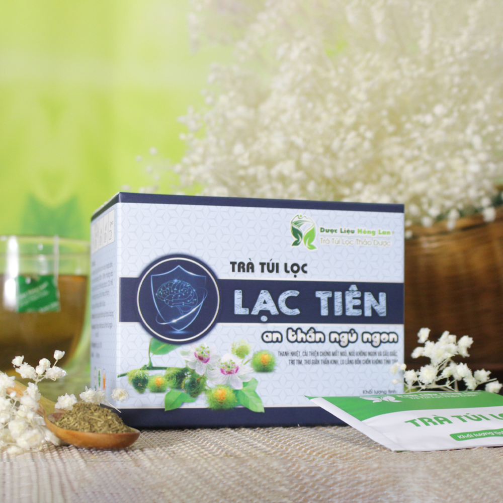 Trà Lạc Tiên an thần ngủ ngon túi lọc hộp 60g Cty Dược Liệu Hồng Lan - Thanh nhiệt, ngủ ngon, ngủ không ngon và sâu giấc