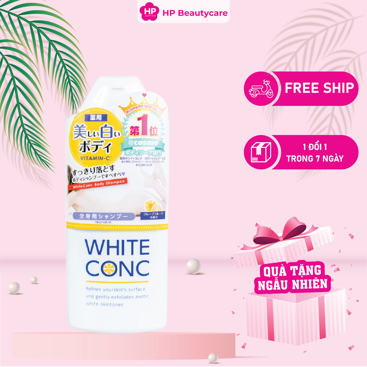 Sữa Tắm Dưỡng Trắng Da Toàn Thân White Conc Body Shampoo C II 360ml (Combo 360ml Và Set 24ml)