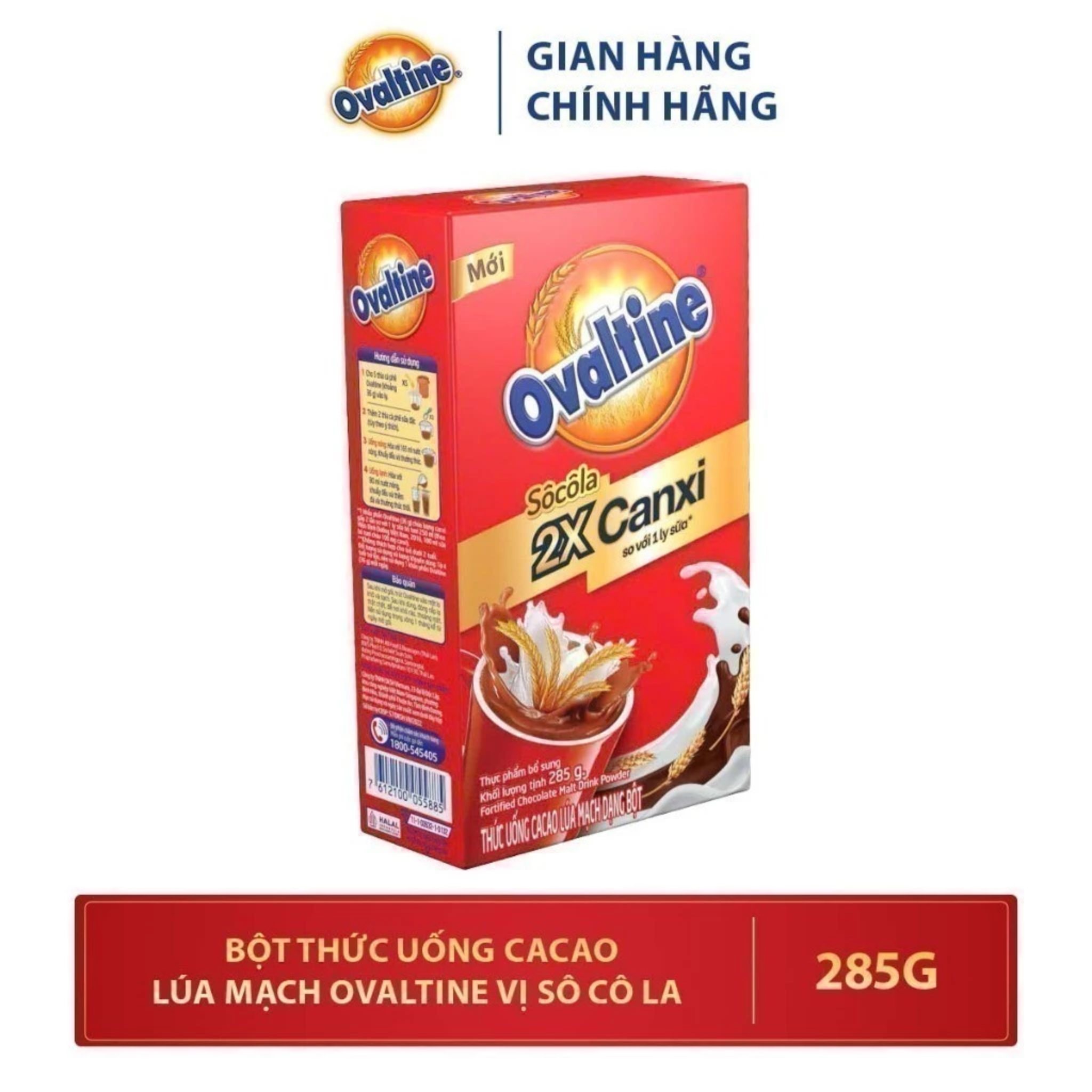 Bột Thức Uống Cacao Lúa Mạch Vị Sô Cô La Ovaltine 285G