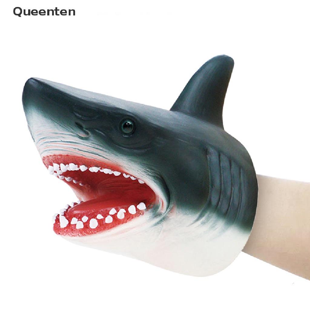 Queenten Shark Arm Glove Hand Puppet Toy Soft Rubber Shark Glove Interactive Toy  VN