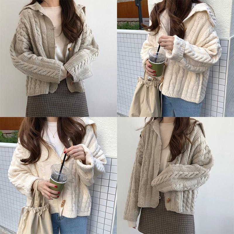 Áo khoác cardigan dệt kim màu trơn thanh lịch thời trang dành cho nữ