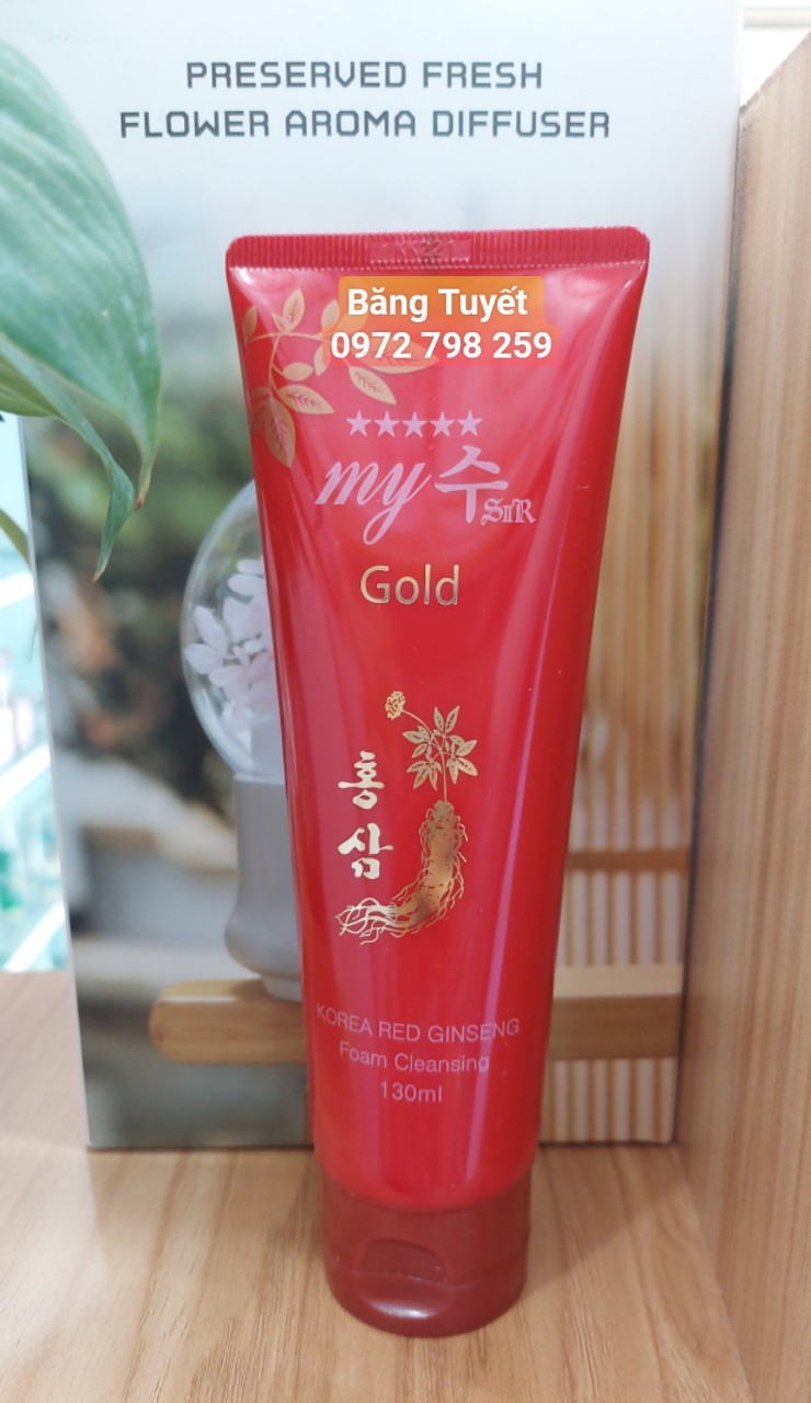 Sữa Rửa Mặt Sâm Đỏ My Gold Hàn Quốc 130ml làm trẻ hóa da , se khít lỗ chân lông và giảm thâm nám