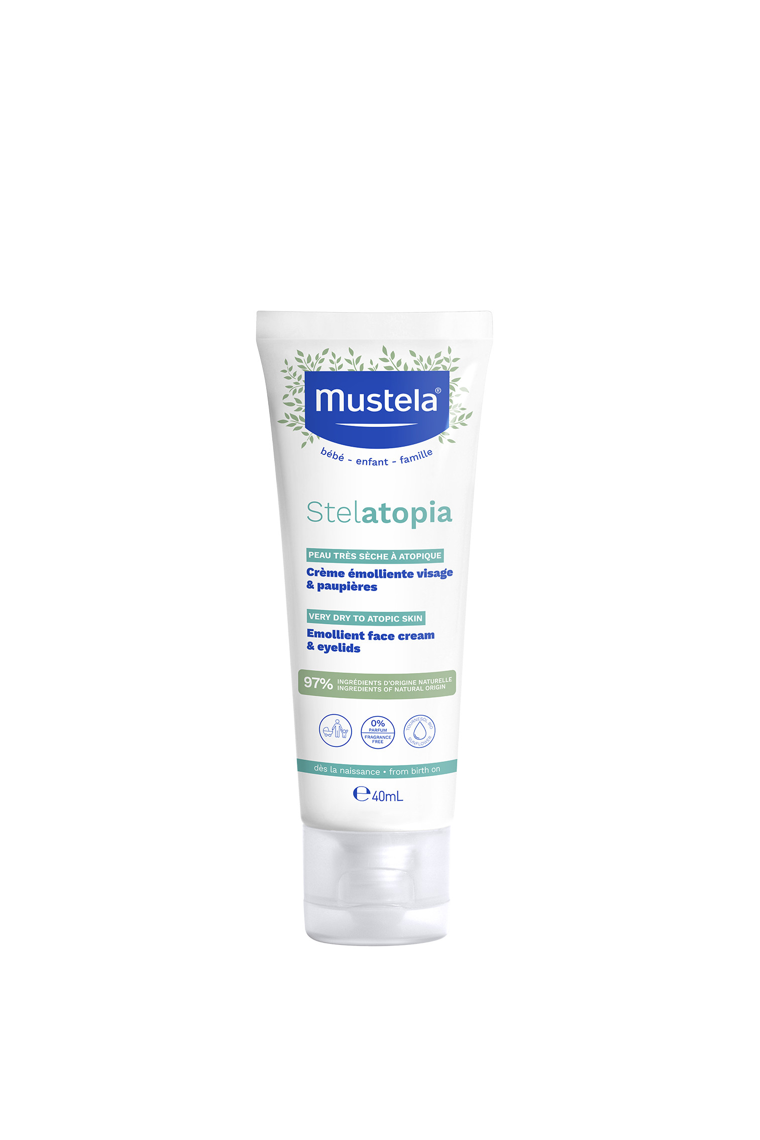 Kem Dưỡng Da Mặt Cho Trẻ Sơ Sinh Và Em Bé Da Chàm Thể Tạng Mustela 40Ml