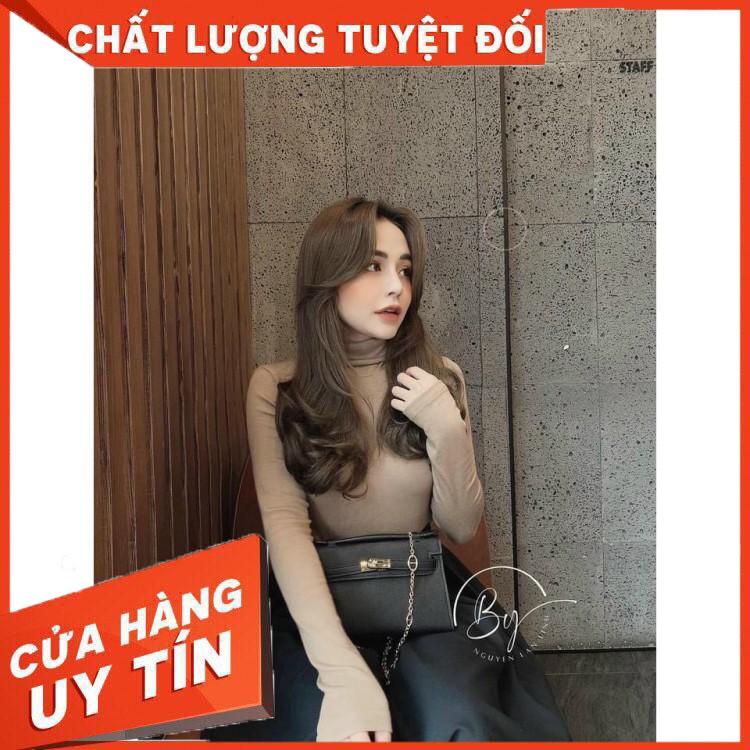 HÀNG CAO CẤP - Áo phông tay dài cổ lọ thun zip nữ, dáng ôm body trơn giữ nhiệt màu bánh bèo tiểu thư ulzzang HOT - Hàn