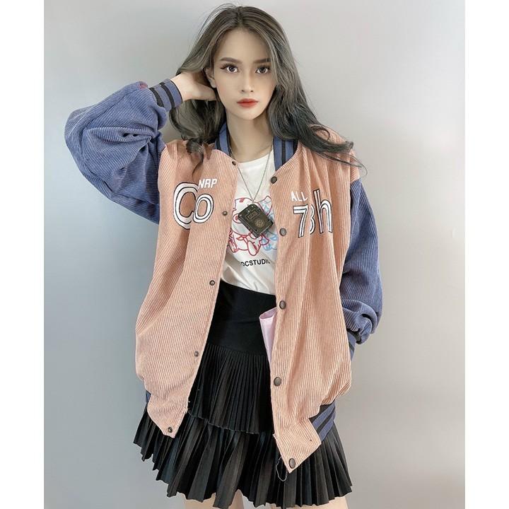 ÁO KHOÁC KAKI NHUNG GÂN Bomber Jacket