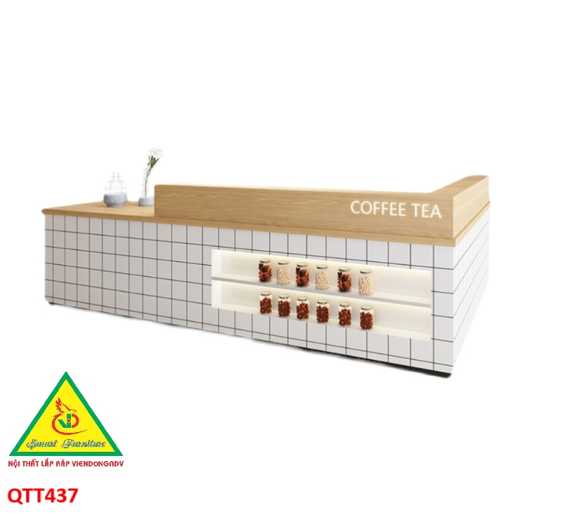 Quầy tiếp tân, Quầy thu ngân, bàn thu ngân QTT437 - NỘI THẤT LẮP RÁP VIENDONGADV