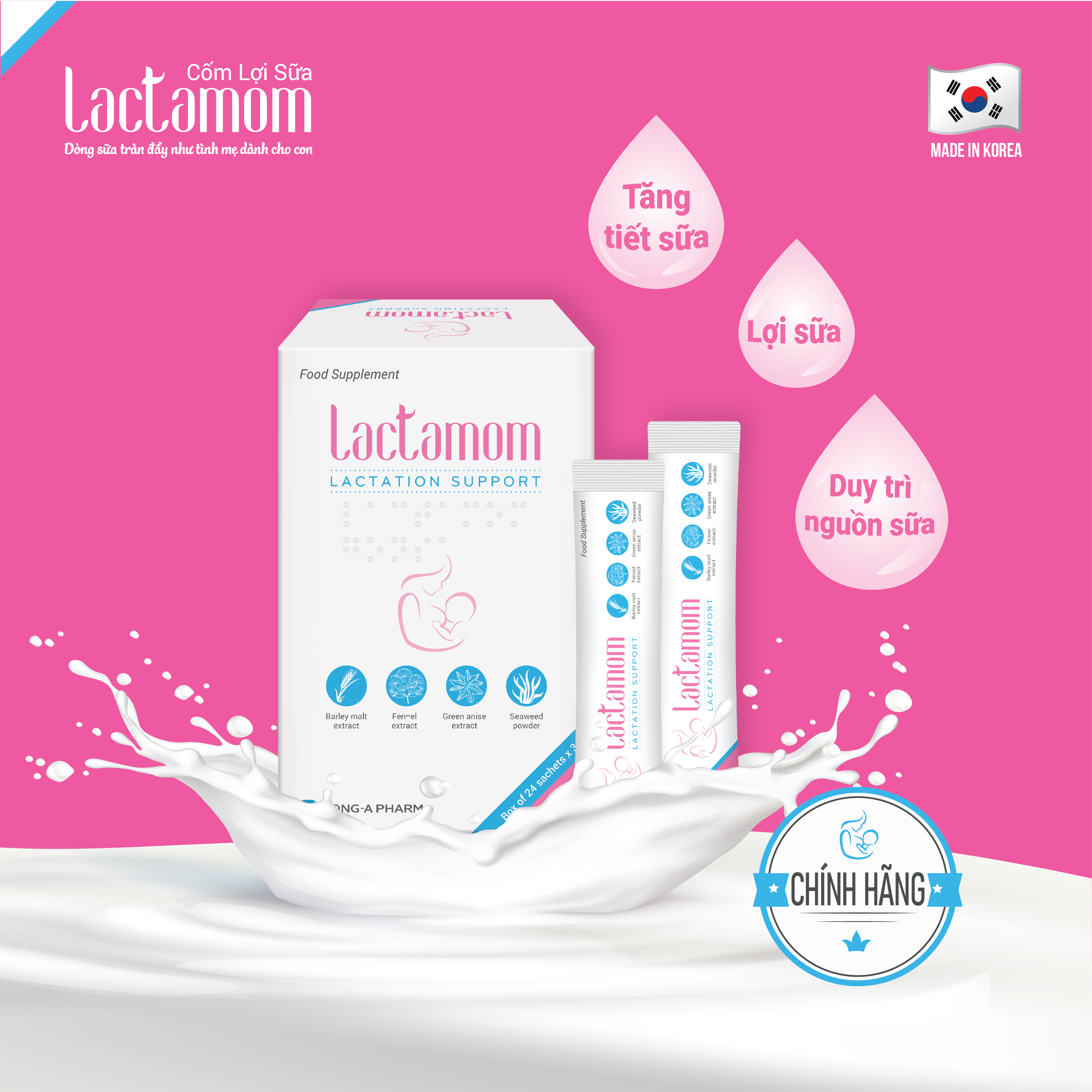 Cốm lợi sữa Lactamom tăng tiết sữa cho mẹ ít sữa