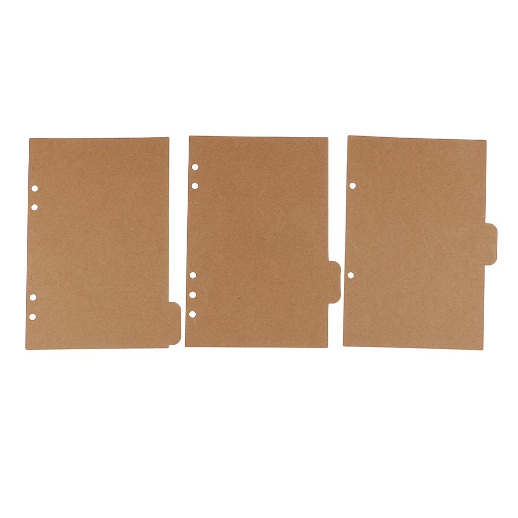 2x5 Piece A5 Kraft Tabbed Paper Planner Notebook Divider Index Page Brown