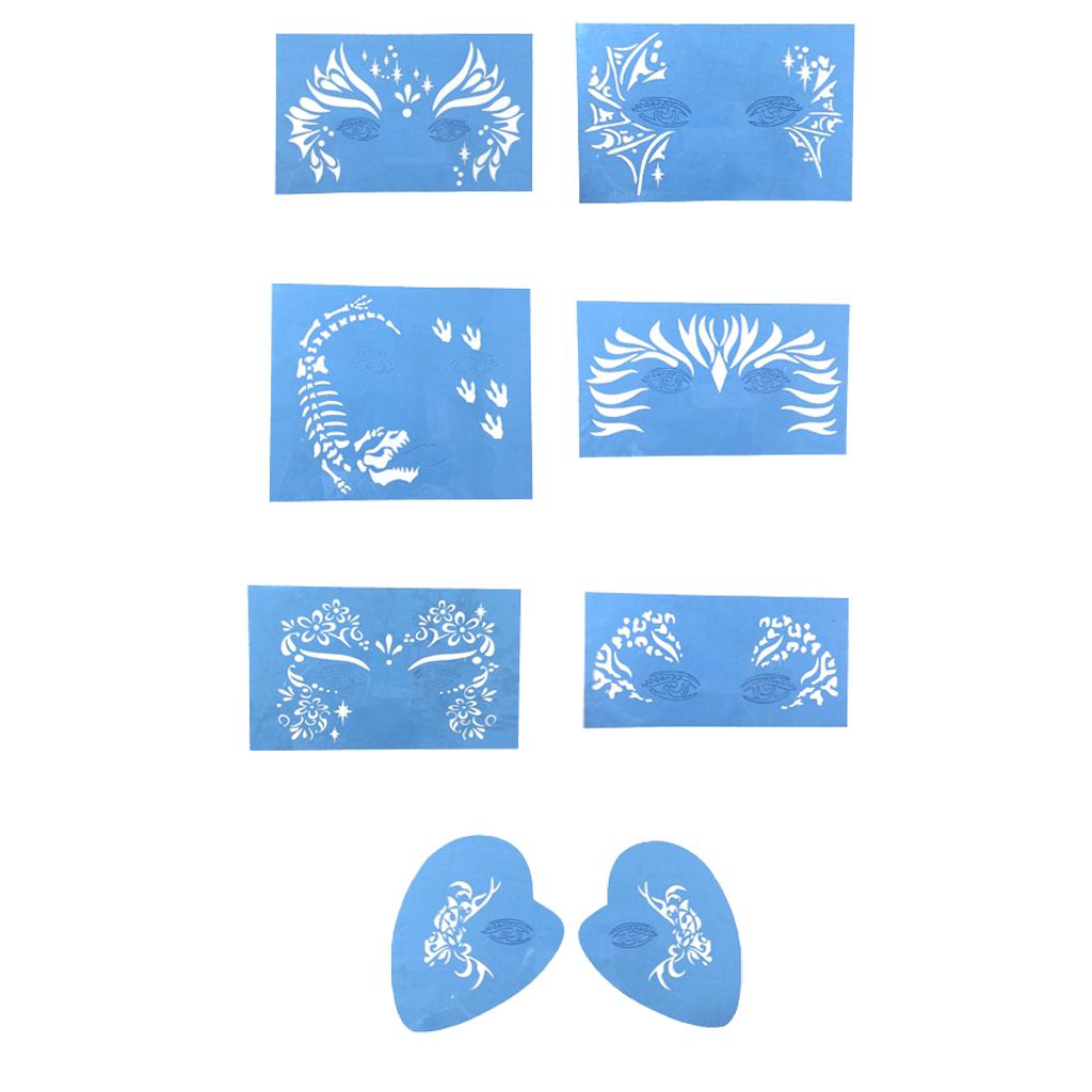 7 Hoa Văn Có Thể Tái Sử Dụng Mặt Mắt Sơn Stencil Áo Lạ Mắt Trang Điểm Hình Xăm Bản Mẫu