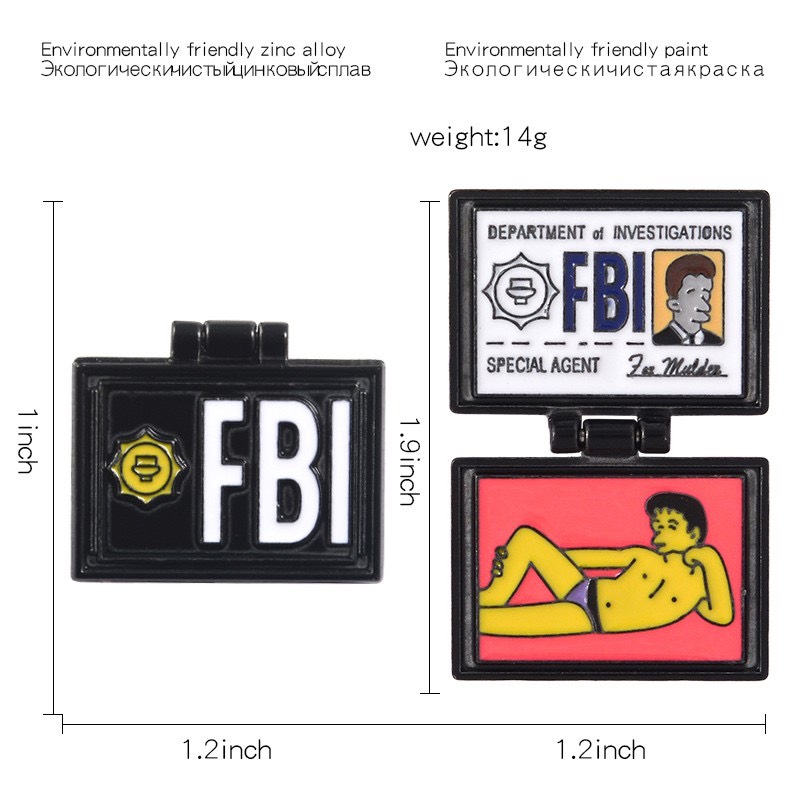 Huy Hiệu (Ghim) Cài Áo Hình Simpson FBI Ngộ Nghĩnh