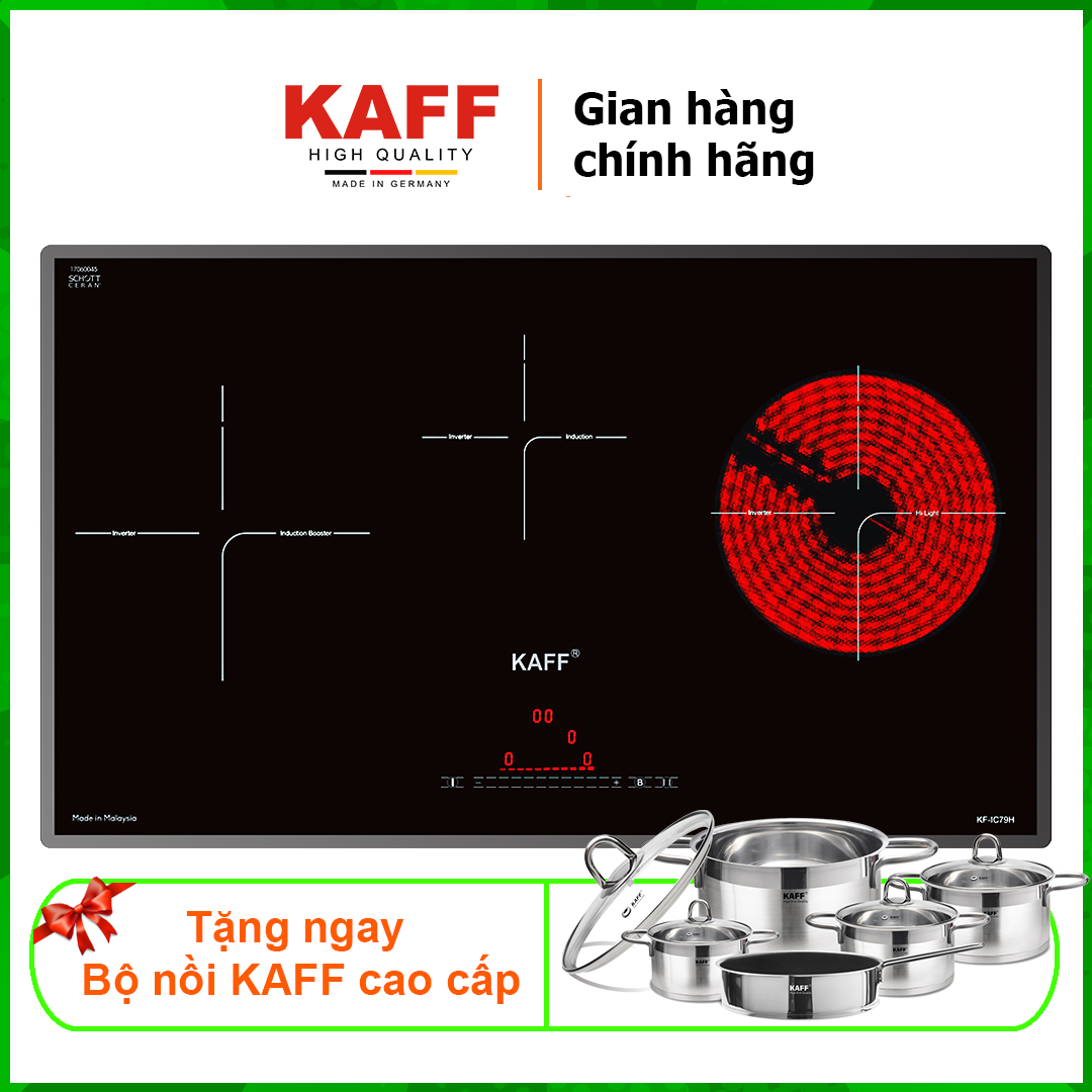 Bếp điện từ kết hợp hồng ngoại đa vùng nấu KAFF KF-IC79H - Hàng chính hãng