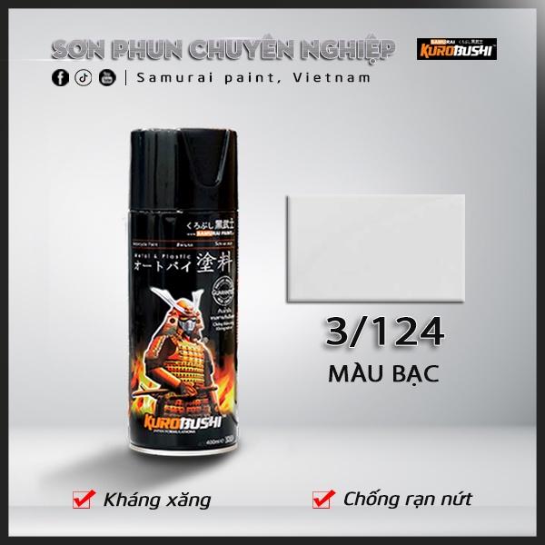 Sơn xịt Samurai Kurobushi - MÀU BẠC 124 (400ml)