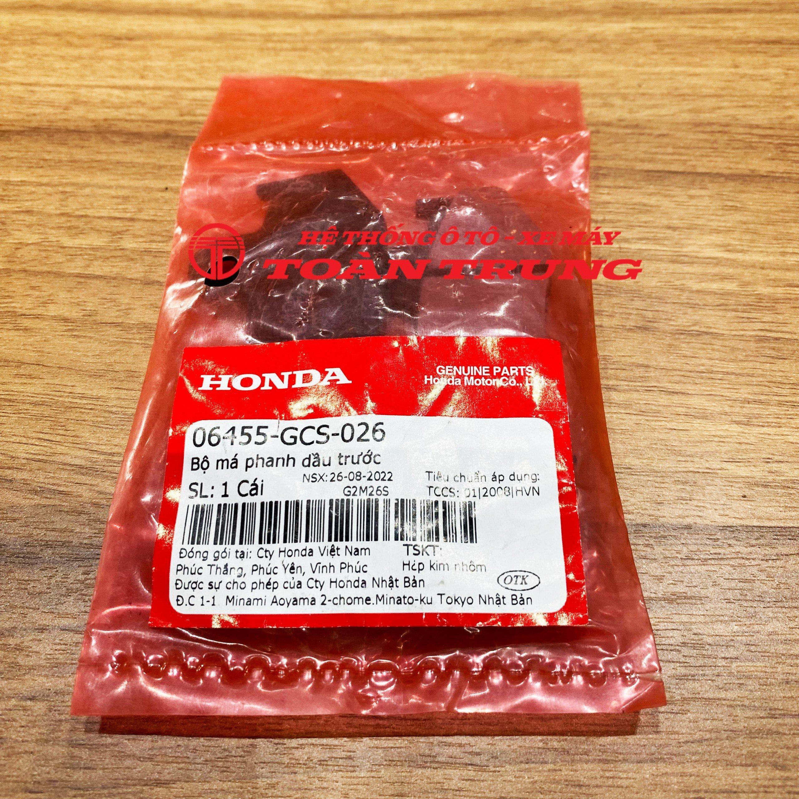 Bộ má phanh dầu trước LEAD 110 (2009-2013) chính hãƞg honda &quot;06455GCS026&quot;