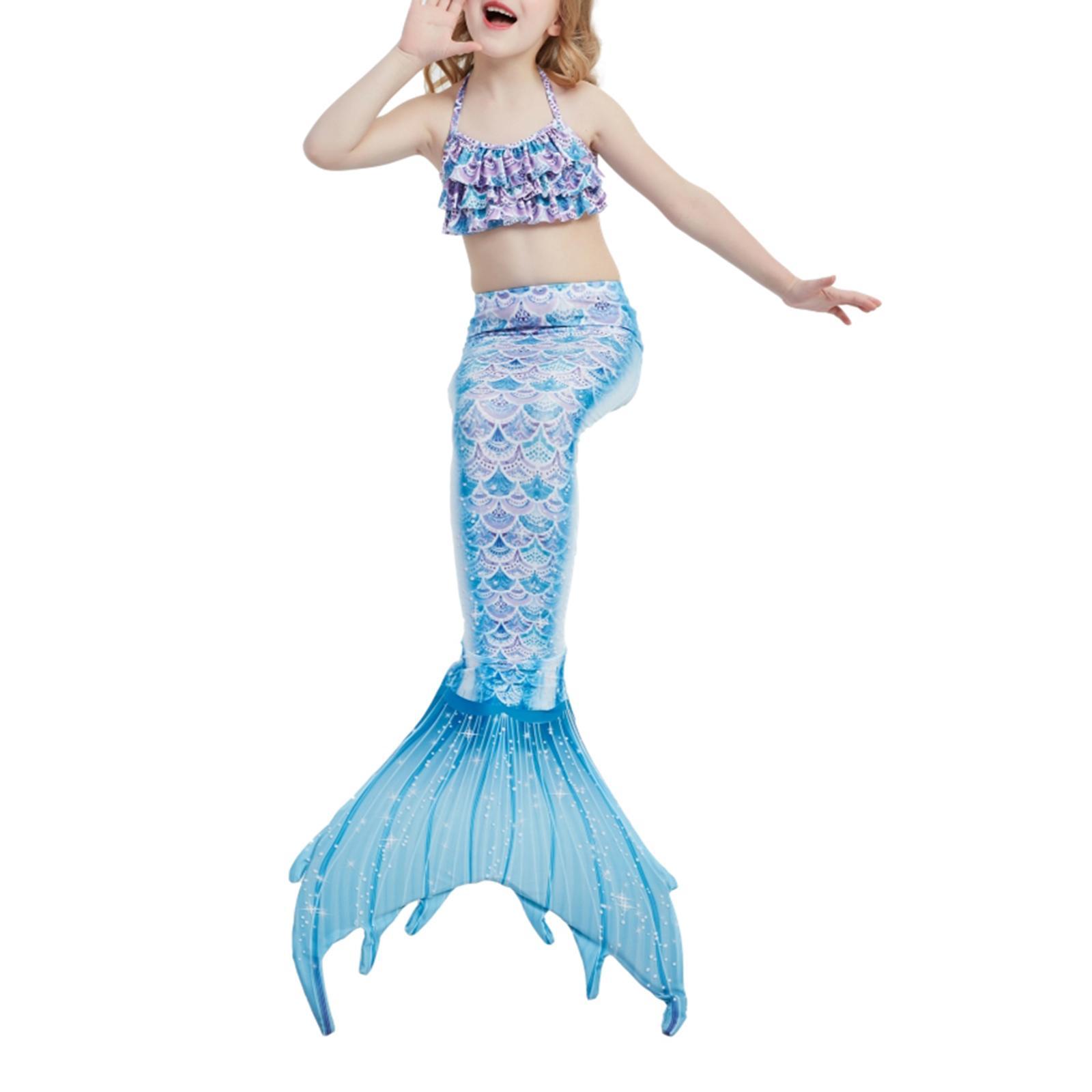 Mermaid Tails for Swimming Girls Holiday Gift Waist 60-70cm Bikini Swim Wear